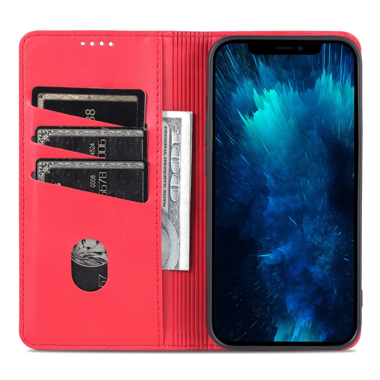 AZNS AZNS iPhone 14 Fodral Flip Läder Röd