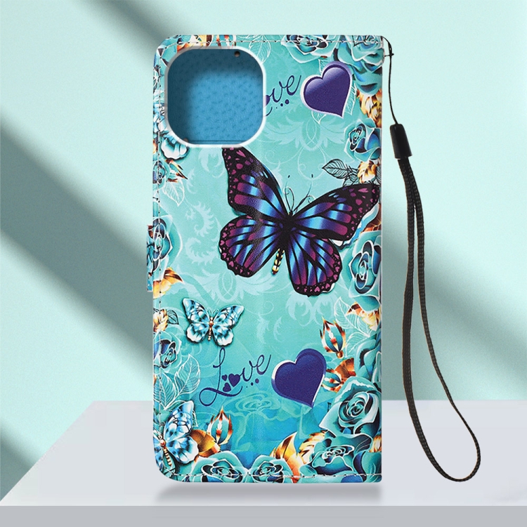  iPhone 14 Fodral Med Tryck Love Butterfly