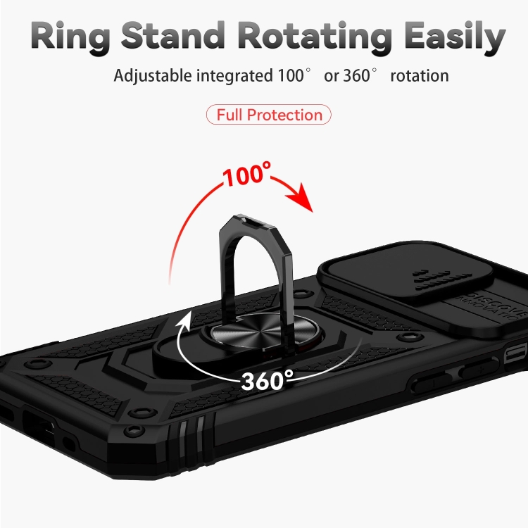  iPhone 14 Skal Ring Armor Med CamShield Svart