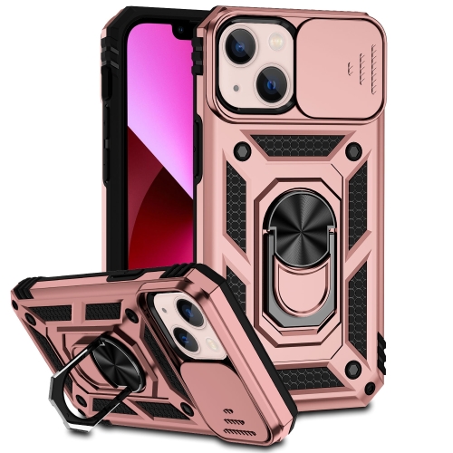  iPhone 14 Skal Ring Armor Med CamShield Roséguld