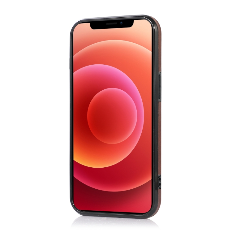  iPhone 14 Läder Skal Med Kortfack Och Magnet Brun