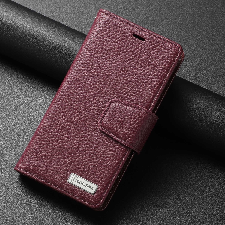  iPhone 14 2in1 Litchi Magnet Fodral / Skal Lila