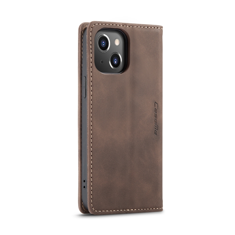 CASEME CASEME iPhone 14 Fodral Retro Flip Mörk Brun