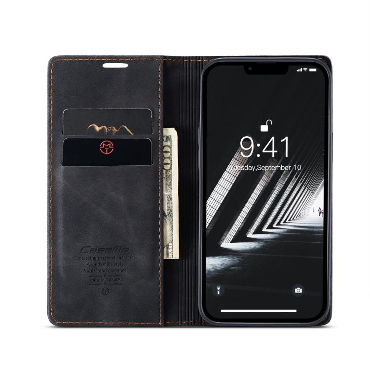 CASEME CASEME iPhone 14 Fodral Retro Flip Svart
