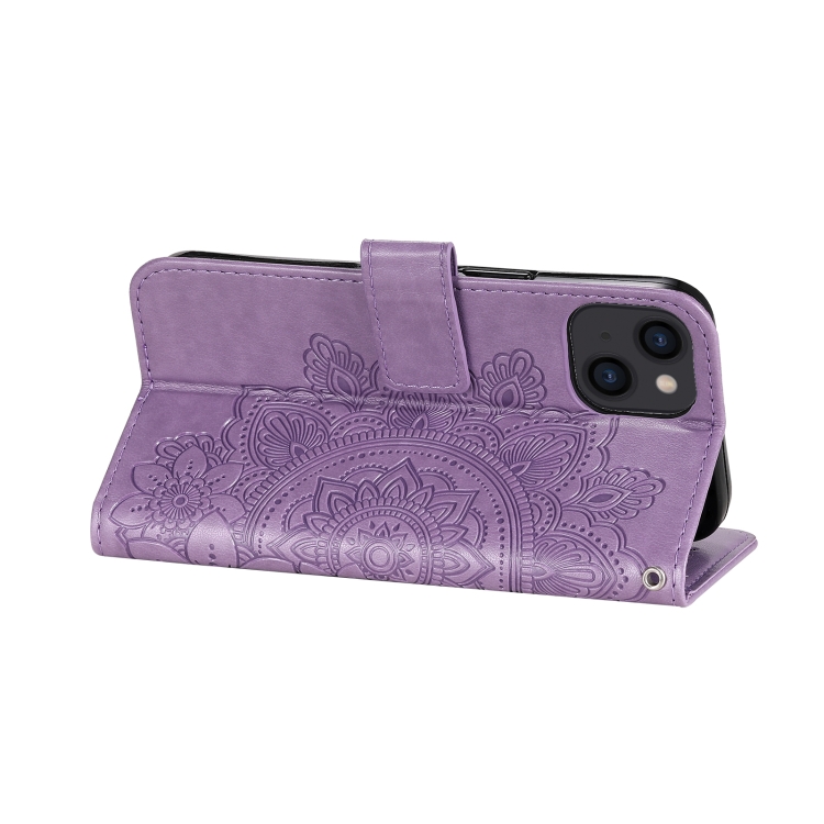  iPhone 14 Fodral Mandala Blomma Lila