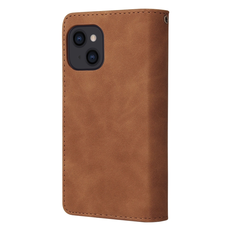  iPhone 14 Fodral Multifunktionell Flerfack Brun