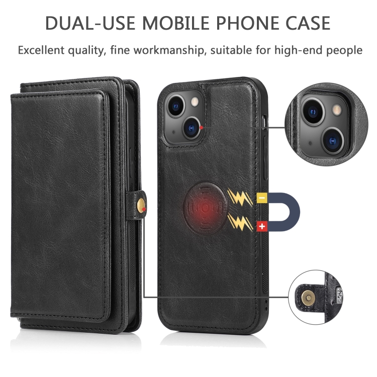  iPhone 14 2in1 Flerfack Magnet Fodral / Skal Svart