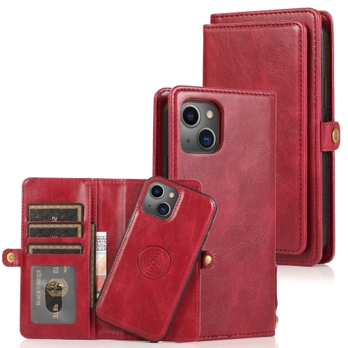  iPhone 14 2in1 Flerfack Magnet Fodral / Skal Röd