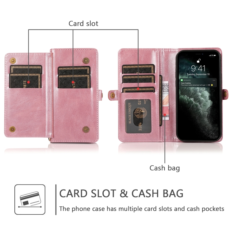  iPhone 14 2in1 Flerfack Magnet Fodral / Skal Roséguld