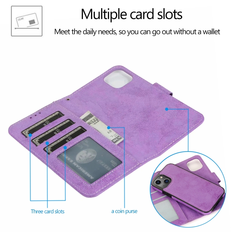  iPhone 14 Fodral 2in1 Magnet Fodral / Skal Lila