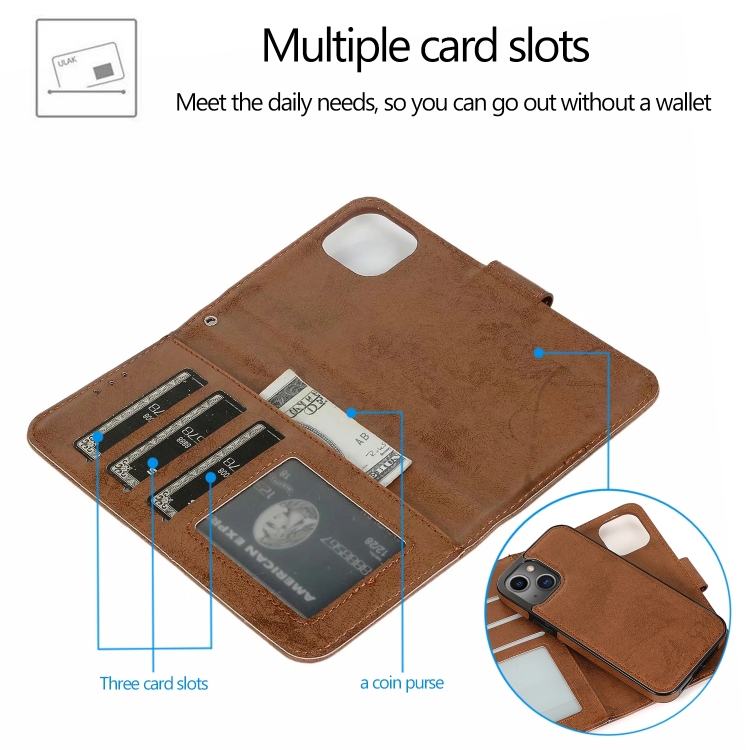  iPhone 14 Fodral 2in1 Magnet Fodral / Skal Brun