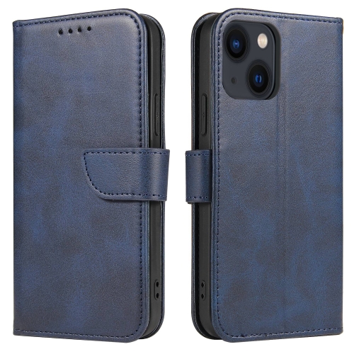  iPhone 14 Fodral Solid Läder Blå