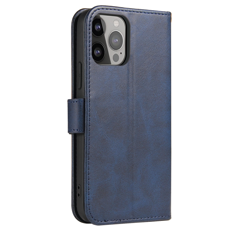  iPhone 14 Fodral Solid Läder Blå