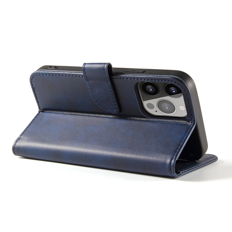  iPhone 14 Fodral Solid Läder Blå