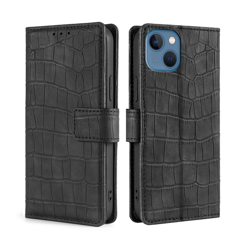  iPhone 14 Fodral Krokodil Textur Svart