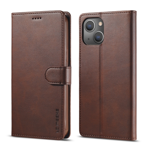 LC.IMEEKE LC.IMEEKE iPhone 14 Fodral Läder Brun