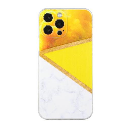  iPhone 14 Pro Skal Marmor TPU Gul