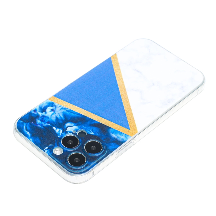  iPhone 14 Pro Skal Marmor TPU Mörk Blå