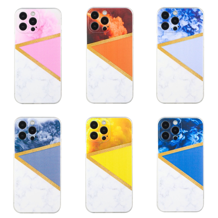  iPhone 14 Pro Skal Marmor TPU Mörk Blå