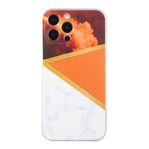 iPhone 14 Pro Skal Marmor TPU Orange