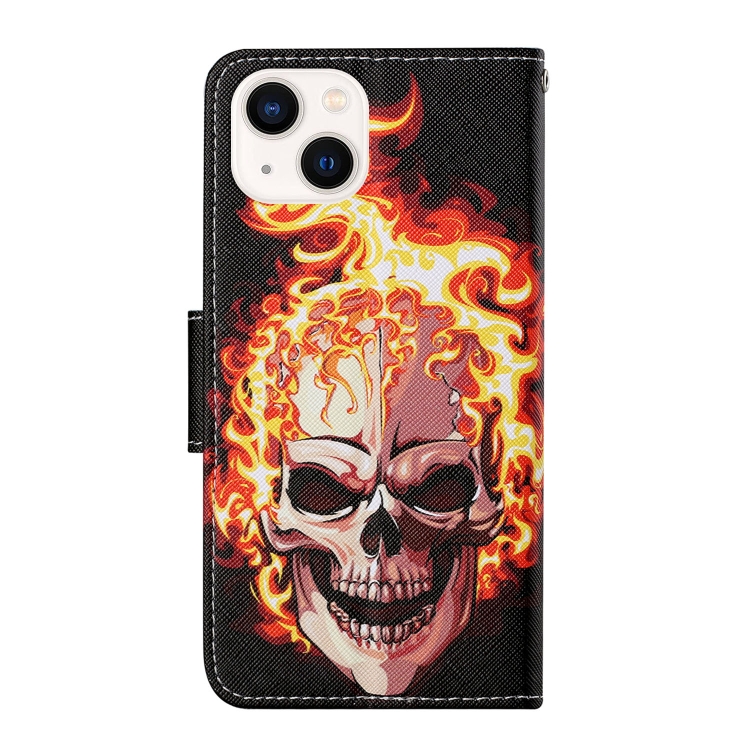 iPhone 14 Fodral Med Tryck Flame Skull