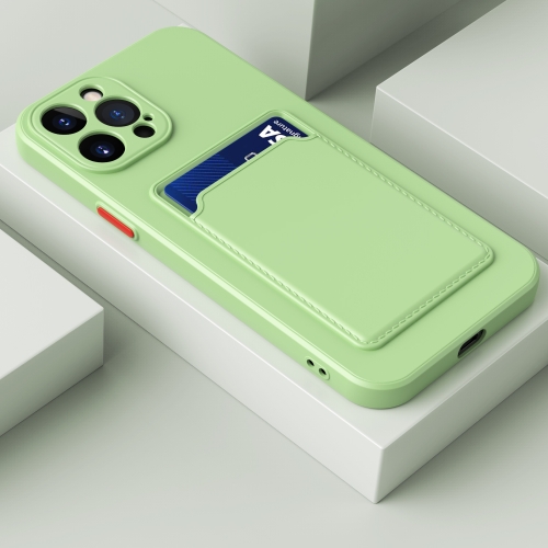  iPhone 14 Skal TPU Med Kortfack Matcha Grön