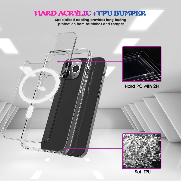  iPhone 14 Plus Skal MagSafe Akryl/TPU Transparent