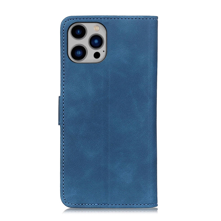 KHAZNEH KHAZNEH iPhone 14 Plus Fodral Retro Läder Blå