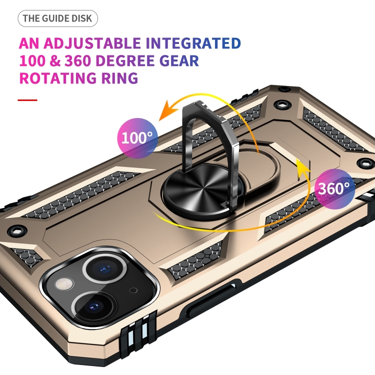  iPhone 14 Plus Skal Shockproof Ring Guld