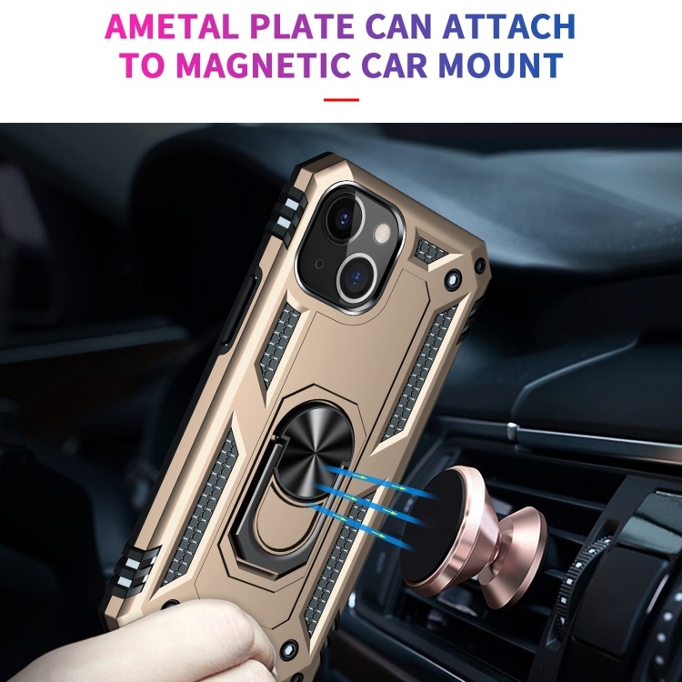  iPhone 14 Plus Skal Shockproof Ring Guld