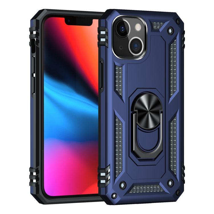  iPhone 14 Plus Skal Shockproof Ring Blå