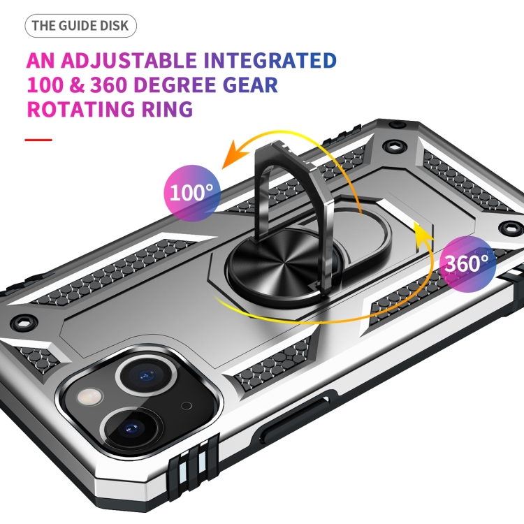  iPhone 14 Plus Skal Shockproof Ring Silver