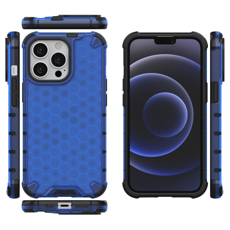  iPhone 14 Plus Skal Shockproof Honeycomb Blå