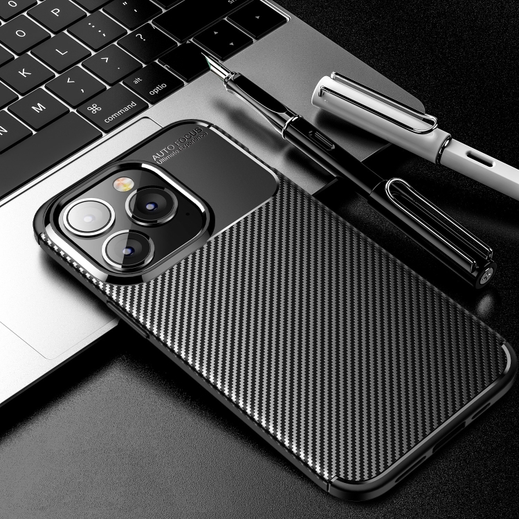  iPhone 14 Plus Skal Kolfiber Textur Svart