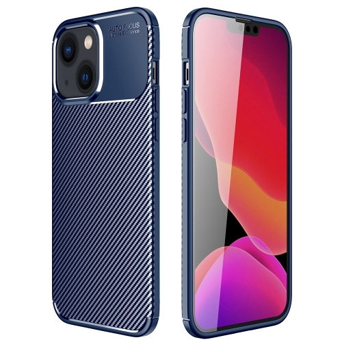  iPhone 14 Plus Skal Kolfiber Textur Blå