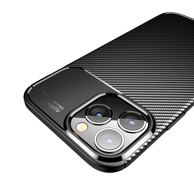  iPhone 14 Plus Skal Kolfiber Textur Blå