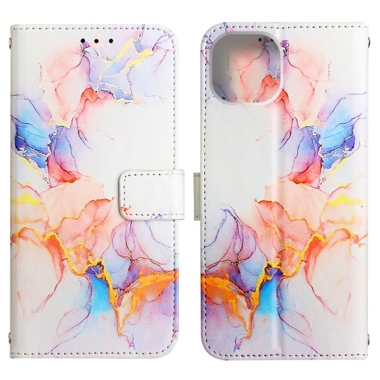 iPhone 14 Plus Fodral Marmor Textur Galaxy Marble White