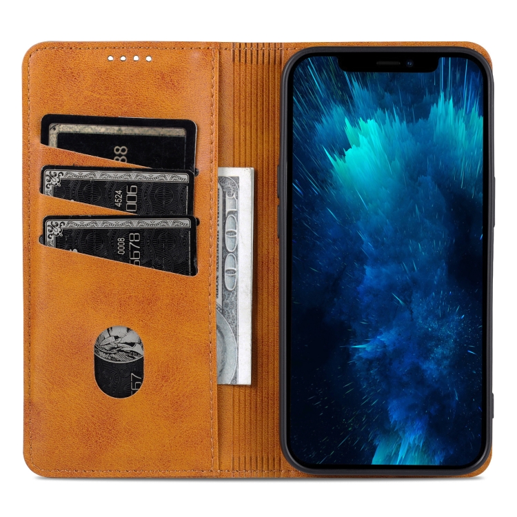 AZNS AZNS iPhone 14 Plus Fodral Flip Läder Brun