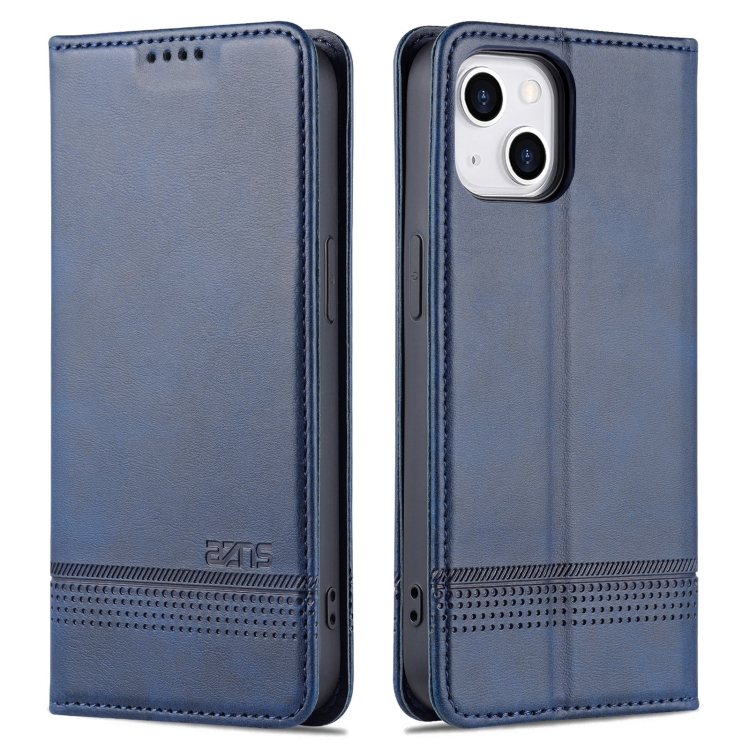 AZNS AZNS iPhone 14 Plus Fodral Flip Läder Blå