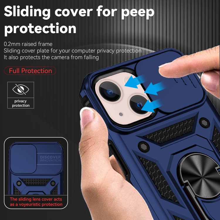  iPhone 14 Plus Skal CamShield Hybrid Ring Blå