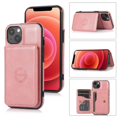  iPhone 14 Plus Skal Med Kortfack Och Magnet Roséguld