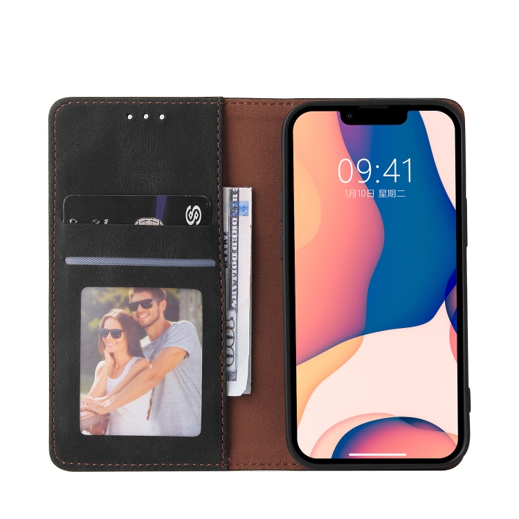  iPhone 14 Plus Fodral Flip Läder Svart