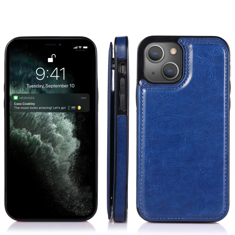  iPhone 14 Plus Skal Med Plånbok Blå