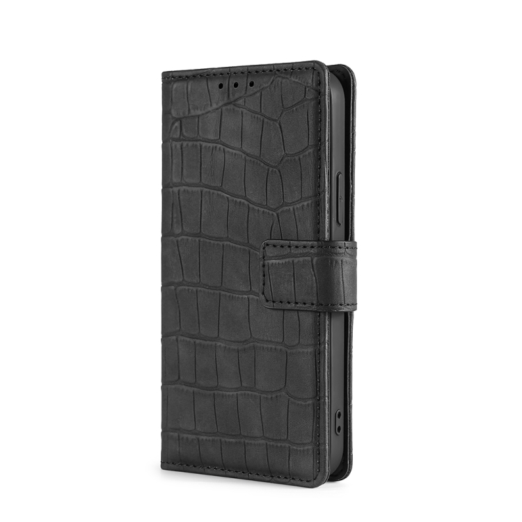  iPhone 14 Plus Fodral Krokodil Textur Svart