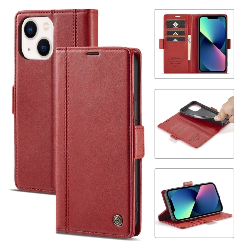 LC.IMEEKE LC.IMEEKE iPhone 14 Plus Fodral Läder Röd