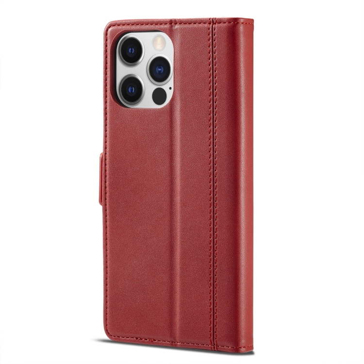 LC.IMEEKE LC.IMEEKE iPhone 14 Plus Fodral Läder Röd