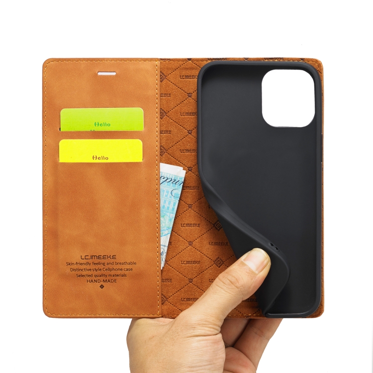 LC.IMEEKE LC.IMEEKE iPhone 14 Plus Fodral Flip Brun