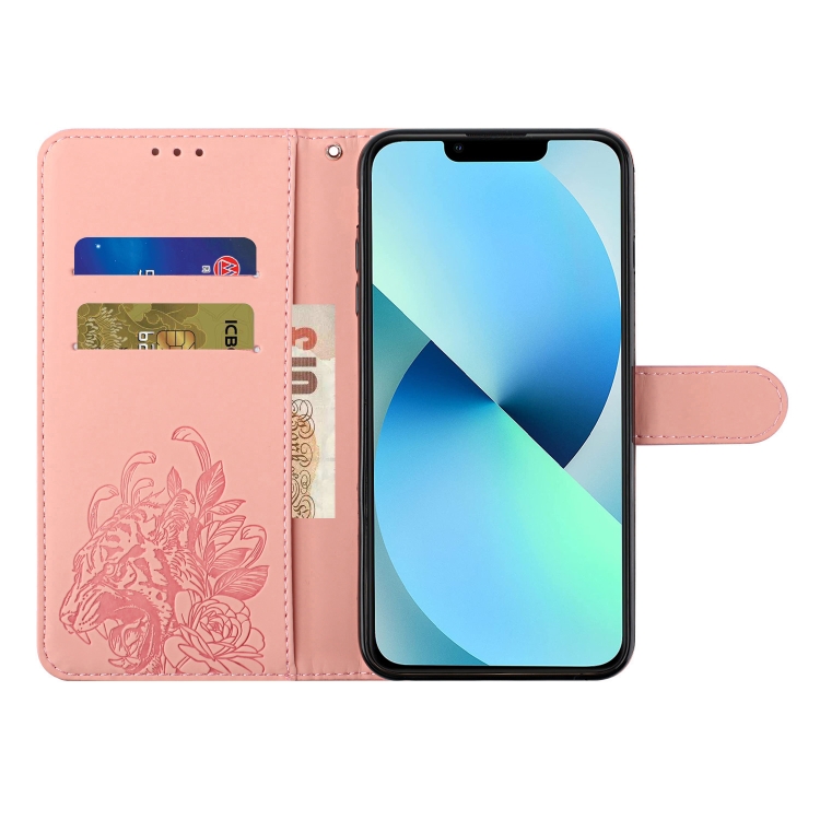  iPhone 14 Plus Fodral Med Tryck Tiger Rosa
