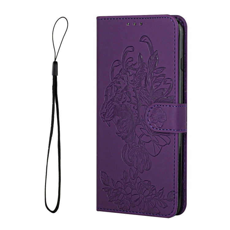  iPhone 14 Plus Fodral Med Tryck Tiger Lila