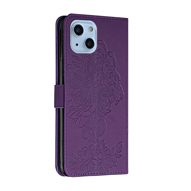 iPhone 14 Plus Fodral Med Tryck Tiger Lila